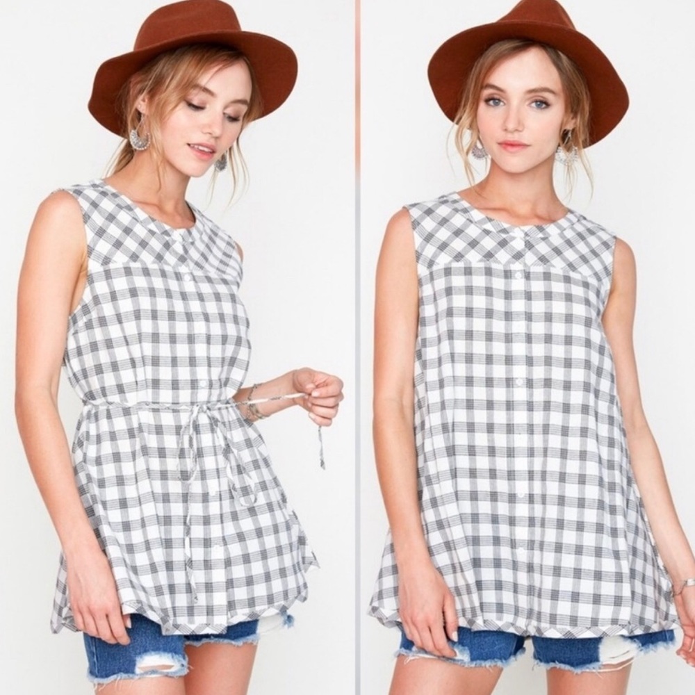 Plaid Tunic Top